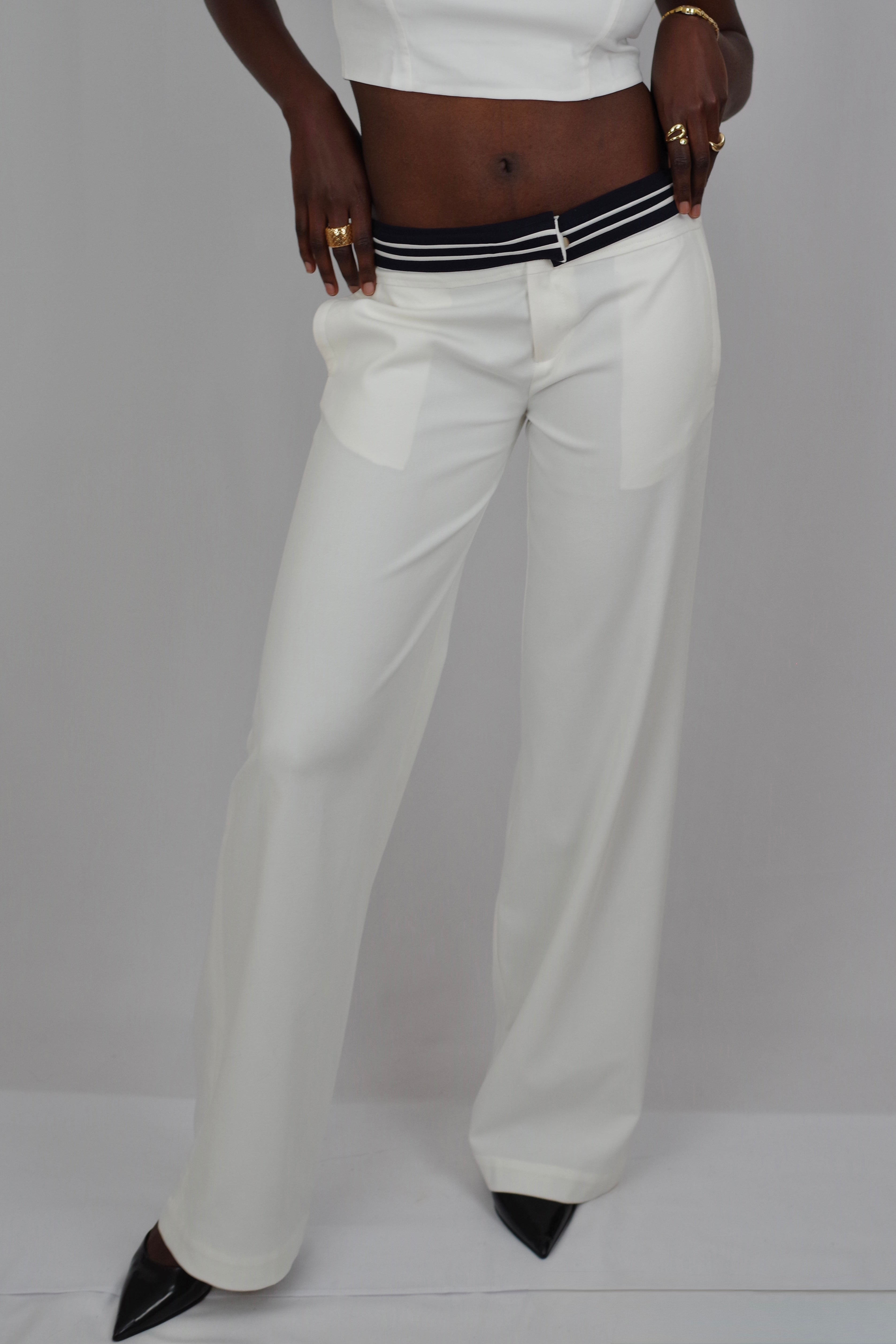 Ivone Women’s Straight-Leg White Pants – Convertible Waist, Lightweight for Spring/Summer - Photo 4