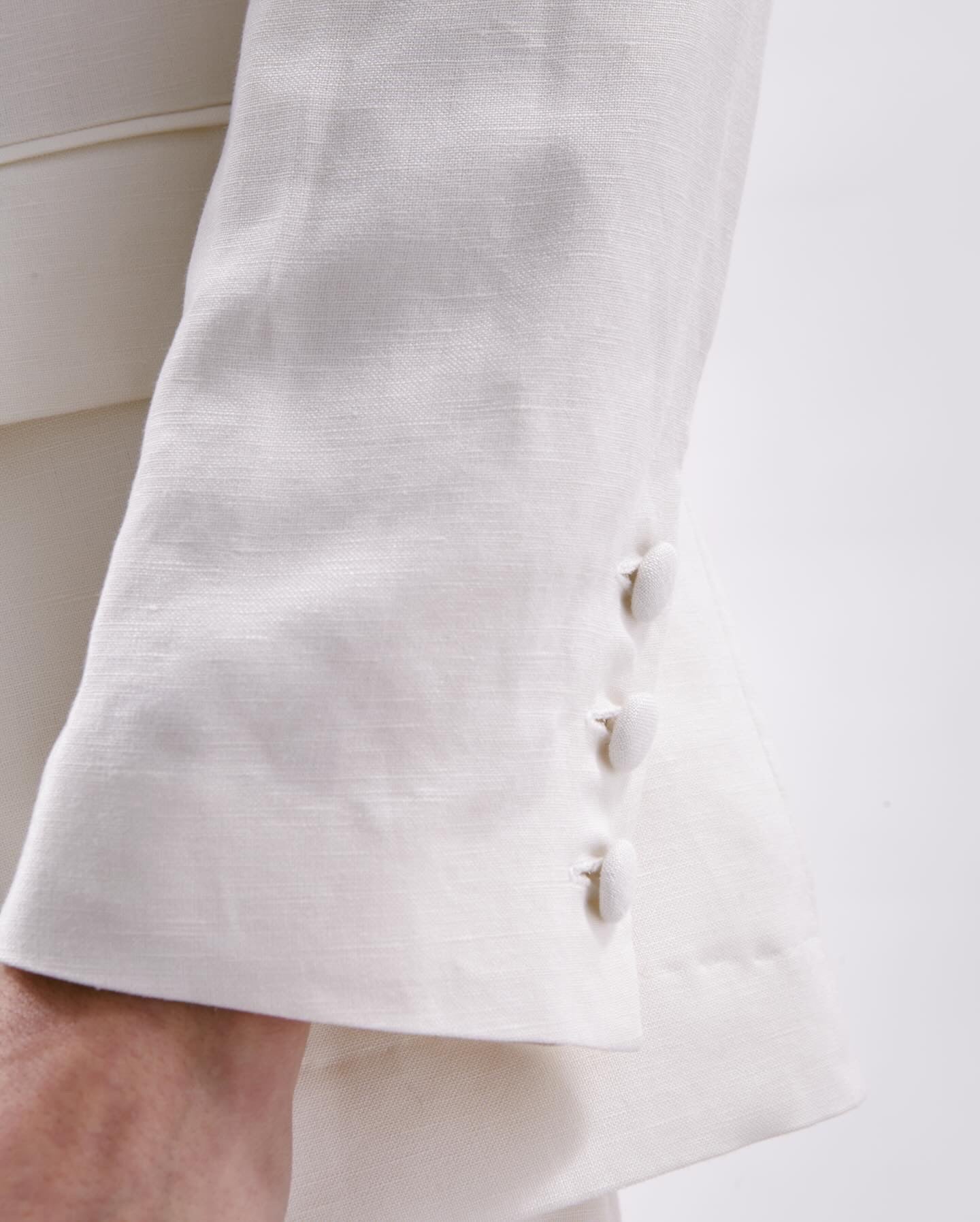 Blazer Blanc en Lin et Viscose Monaco