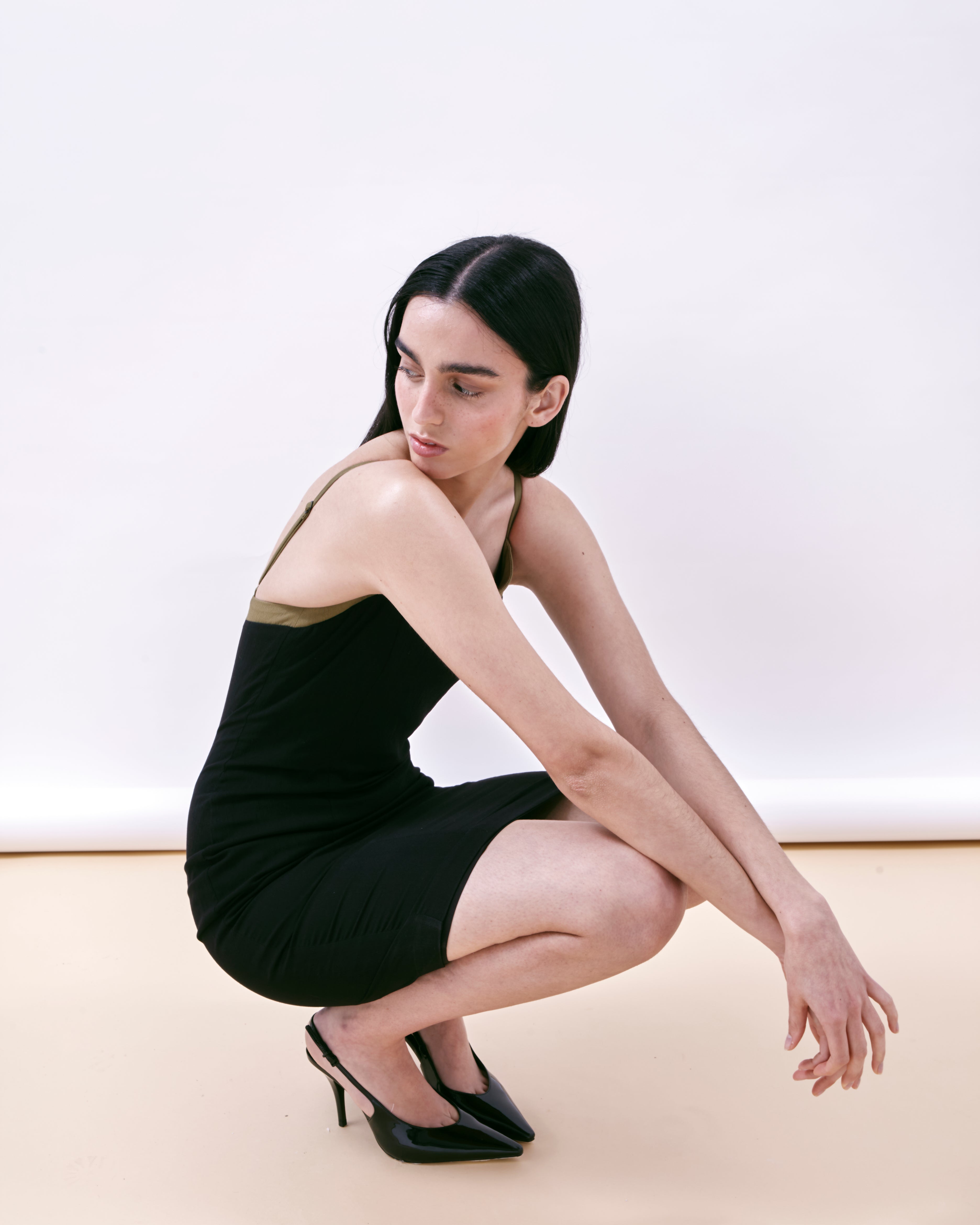 Black and Green Two-Tone Short Dress Mykonos