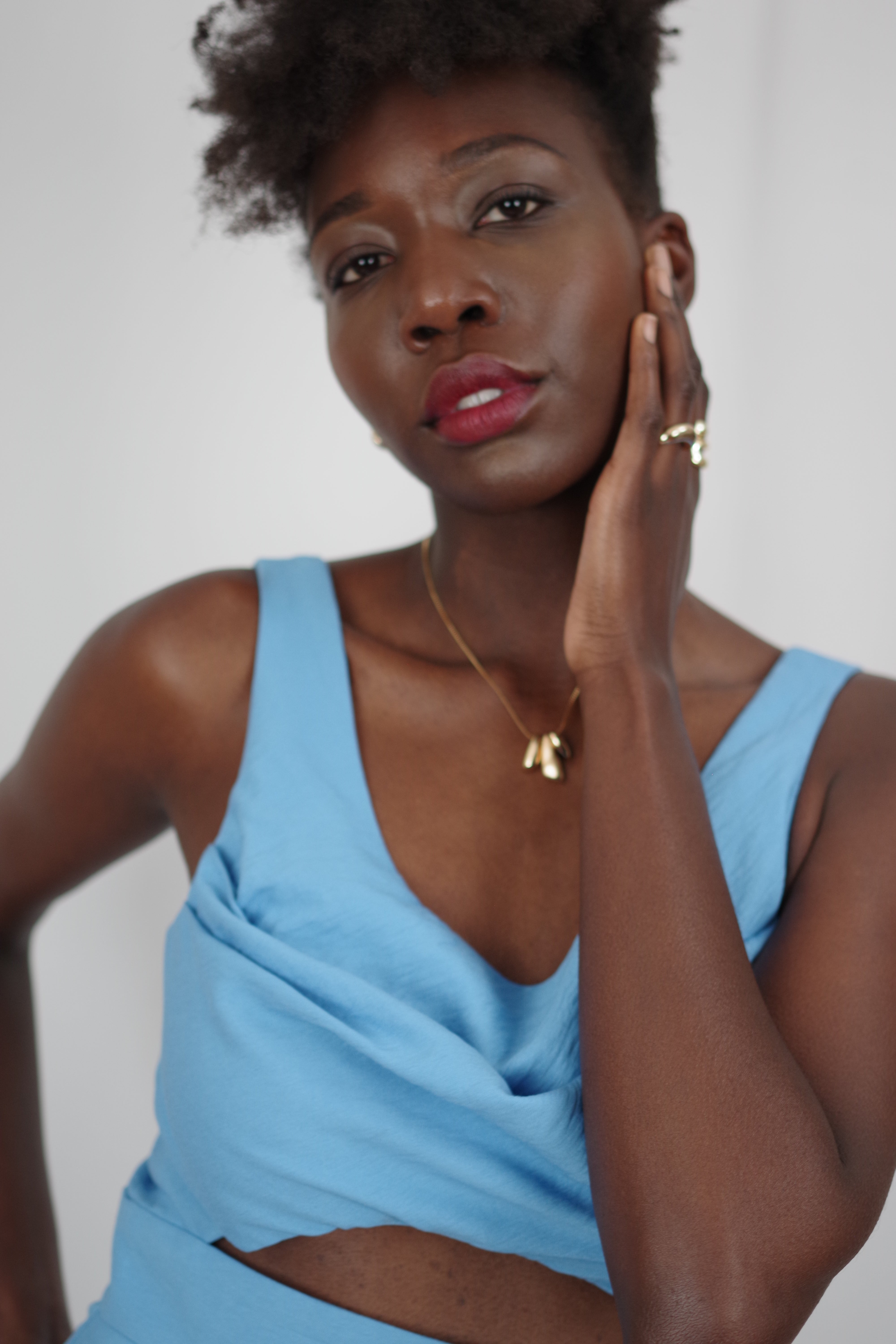Blue Cut-Out Midi Dress Lisboa