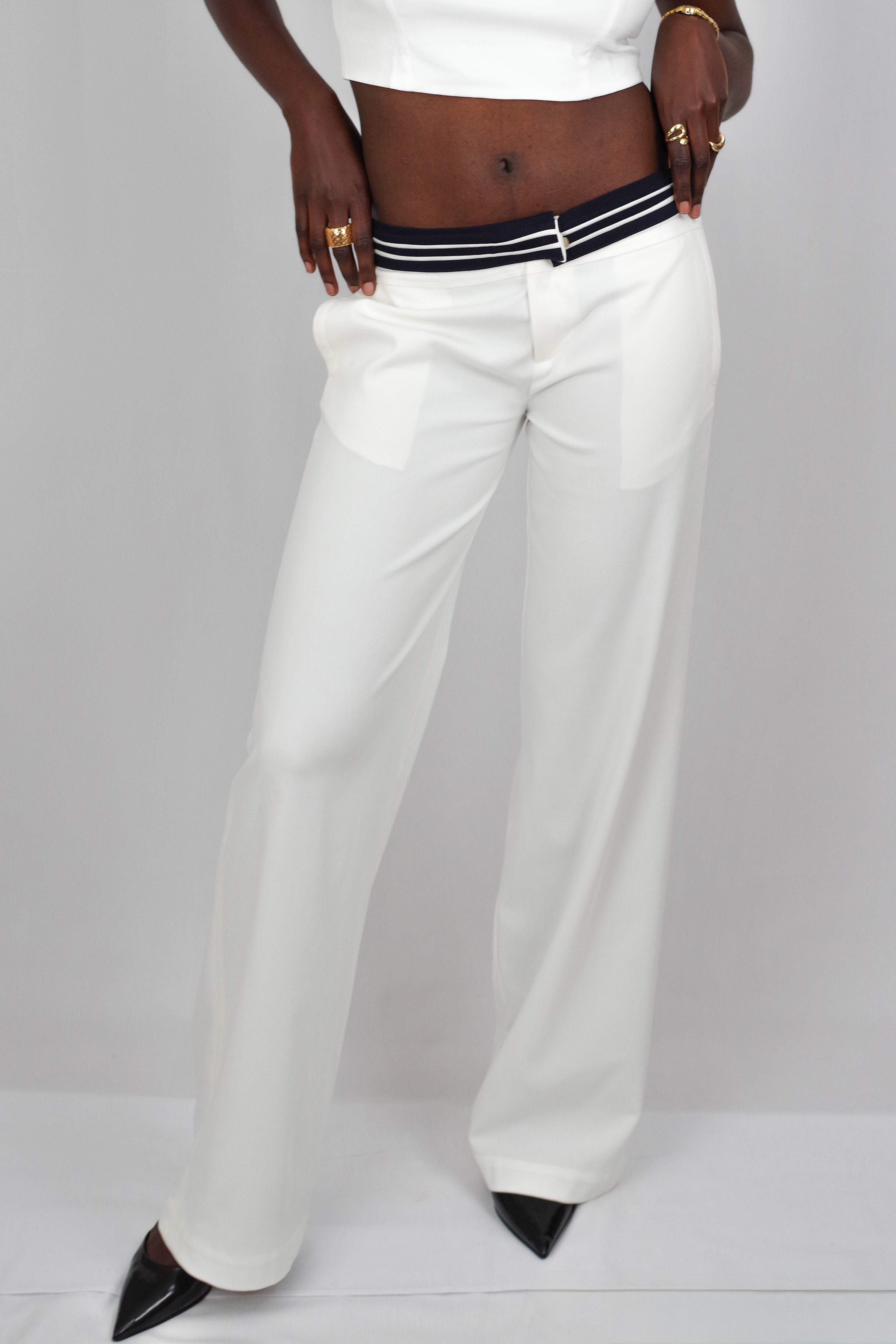 Ivone Womens Straight-Leg White Pants Convertible Waist, Lightweight for Spring/Summer Ivone Womens Straight-Leg White Pants Convertible Waist, Lightweight for Spring/Summer