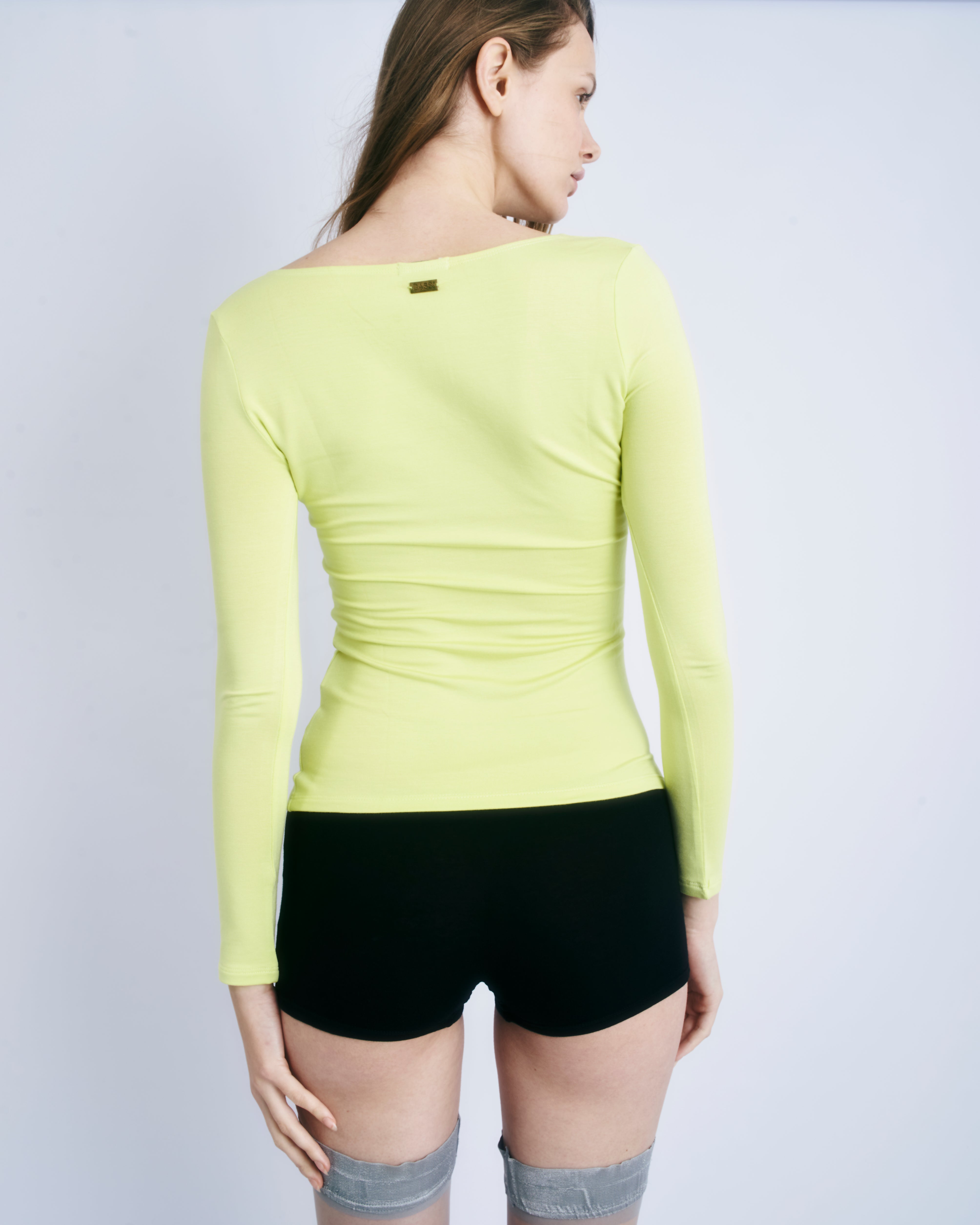 Top Amanda de Mangas Longas Amarelo