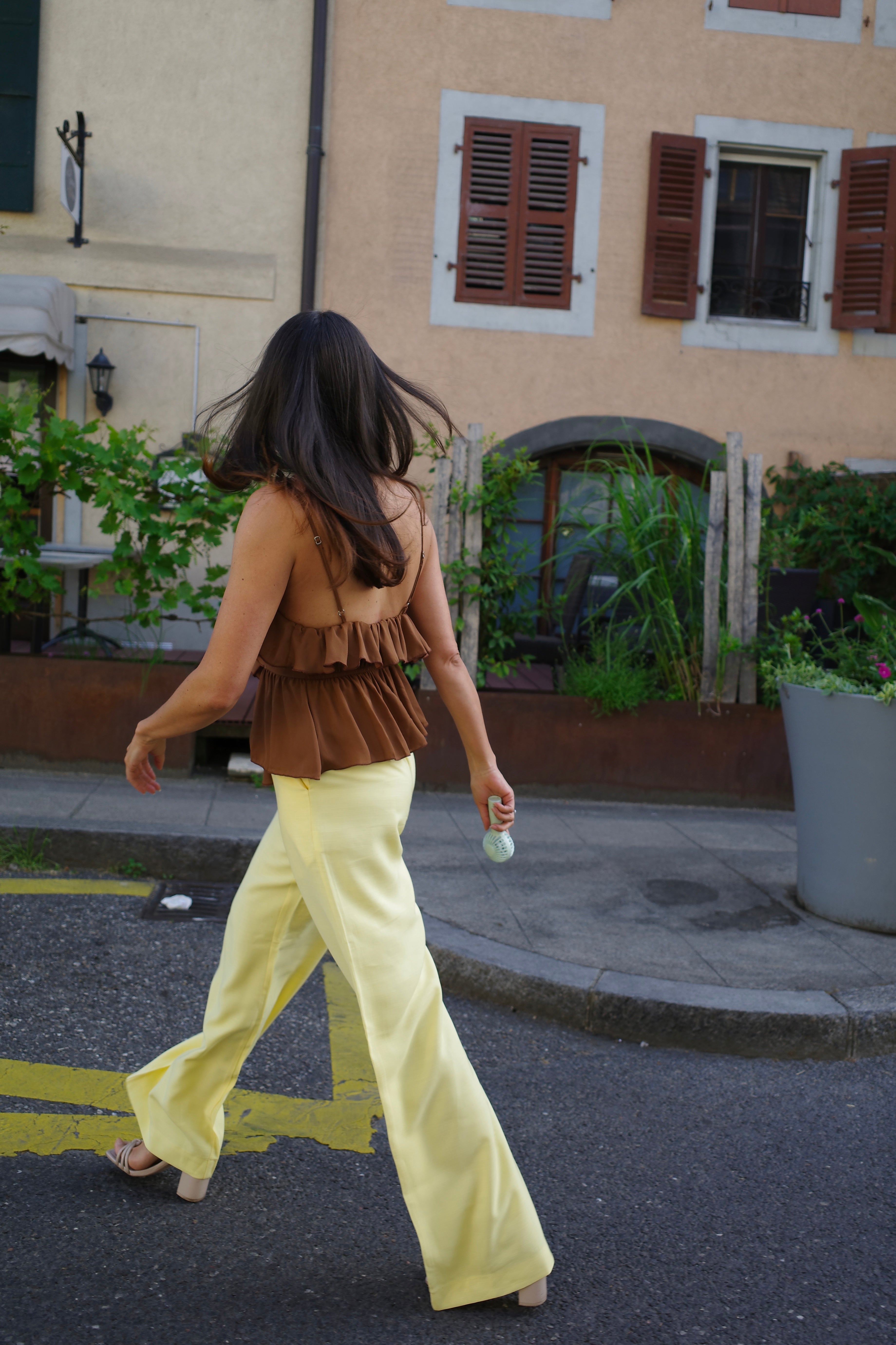 Butter Yellow Wide-Leg Trousers