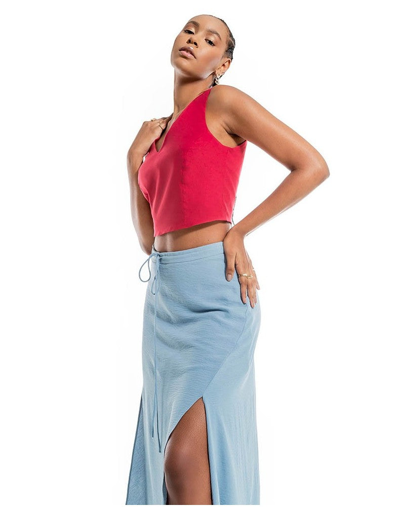 Jupe longue bleue Maria