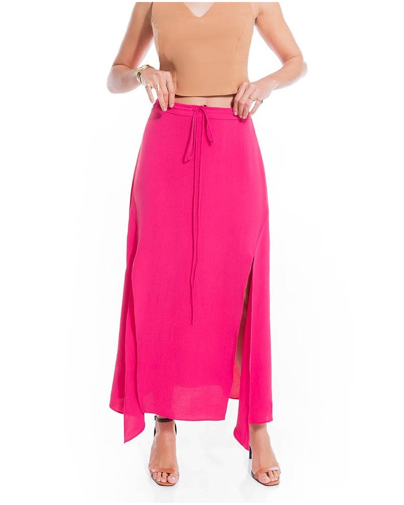 Jupe longue rose Lisia